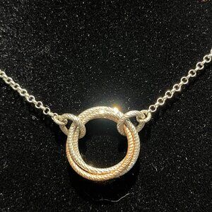 Frederic Duclos Stunning Sterling Italian Silver Circle Drop Necklace